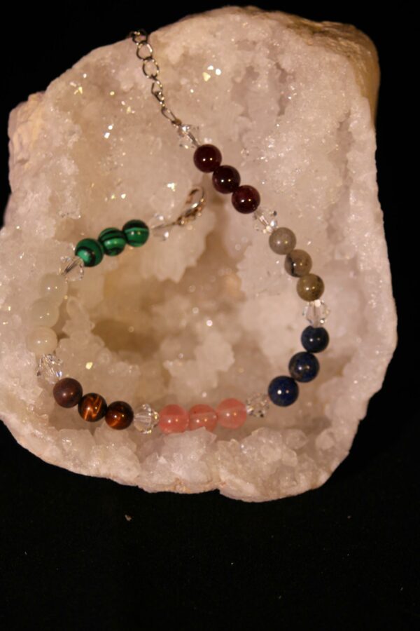 Bracelet 7 chakras œil de tigre