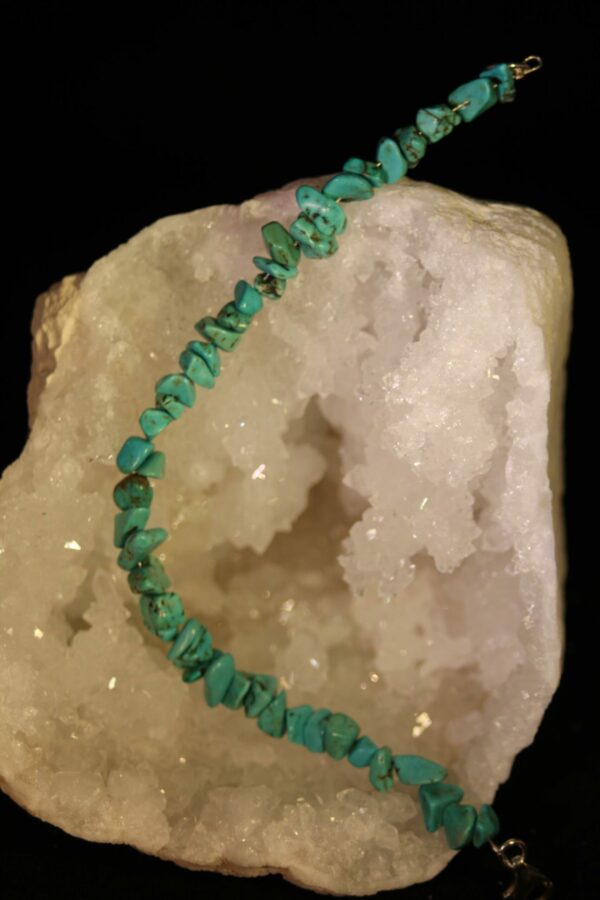 Bracelet monté sur câble avec fermoir en argent Turquoise